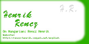 henrik rencz business card